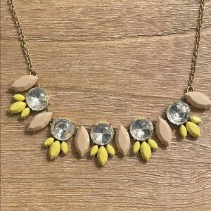 J. Crew Pink and Yellow Gem Necklace